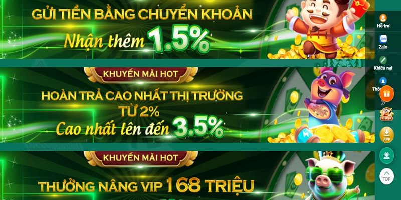 Ưu đãi hoàn trả 2% cao nhất thị trường hấp dẫn người chơi 